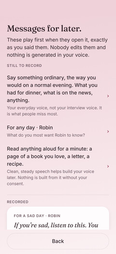 Messages for later: they play first, exactly as you said them.